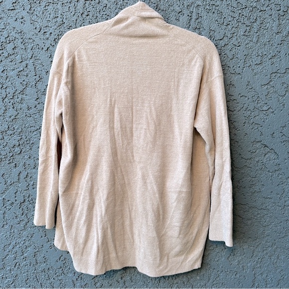 BAREFOOT DREAMS Cozy Chic Ultra Lite Shawl Pointelle Cardigan in Cream Stone S/M - Picture 10 of 13